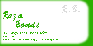 roza bondi business card
